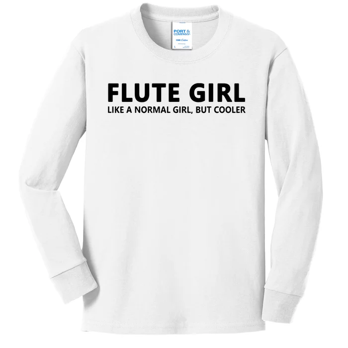 Funny Flute Girl Music Flute Girl Kids Long Sleeve Shirt