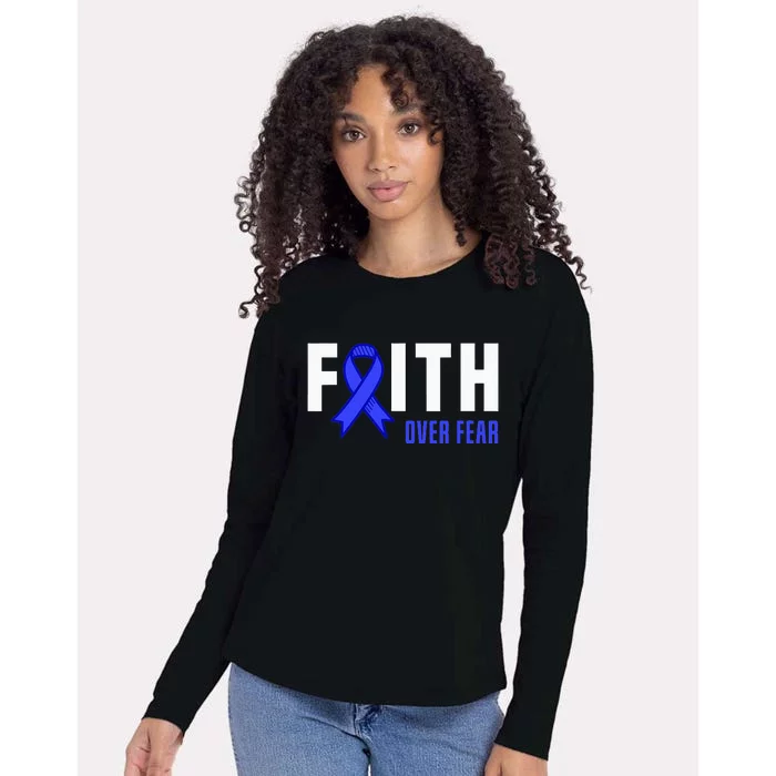 Faith Fear God ALS Warrior ALS Fighter ALS Awareness Womens Cotton Relaxed Long Sleeve T-Shirt