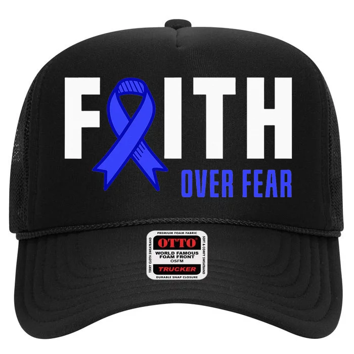 Faith Fear God ALS Warrior ALS Fighter ALS Awareness High Crown Mesh Trucker Hat