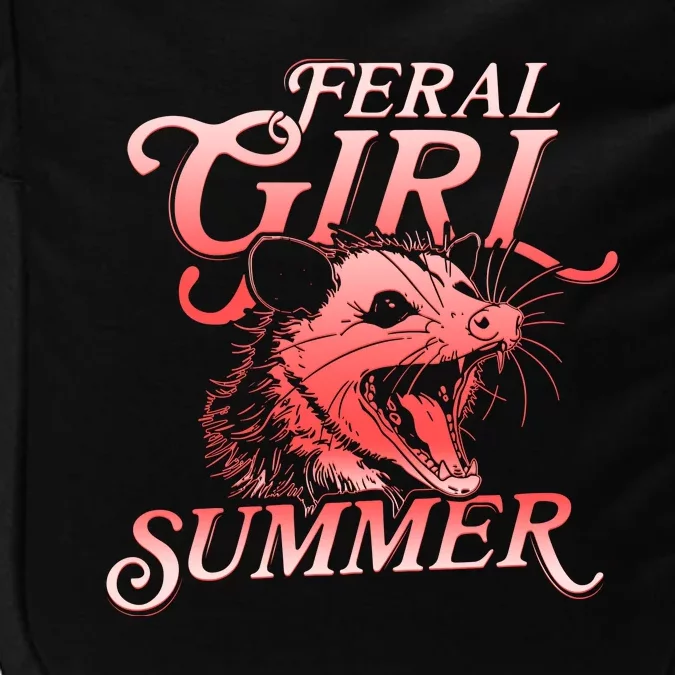 Funny Feral Girl Summer Opossum Impact Tech Backpack