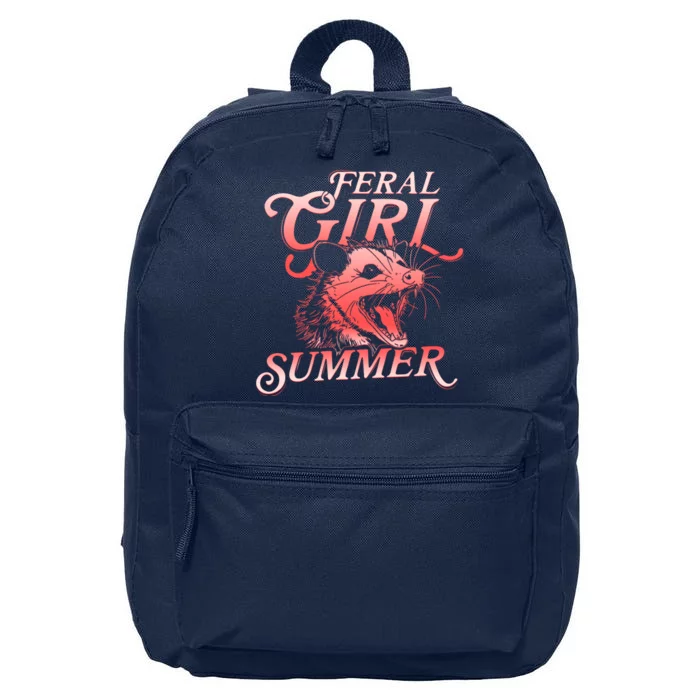 Funny Feral Girl Summer Opossum 16 in Basic Backpack