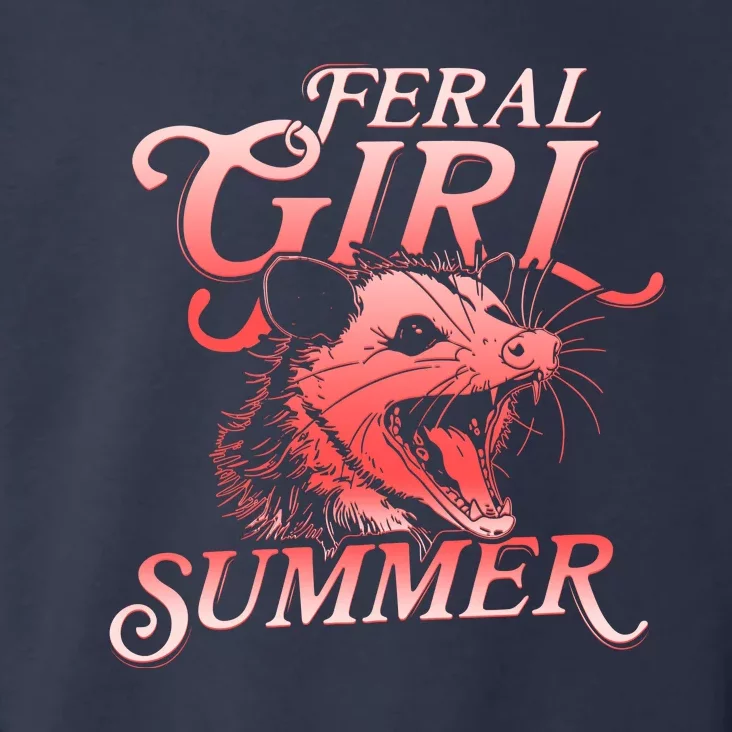 Funny Feral Girl Summer Opossum Toddler Hoodie