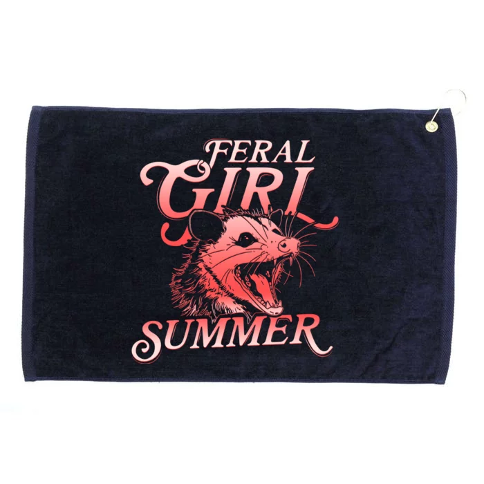 Funny Feral Girl Summer Opossum Grommeted Golf Towel