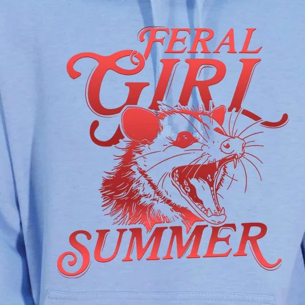 Funny Feral Girl Summer Opossum Unisex Surf Hoodie