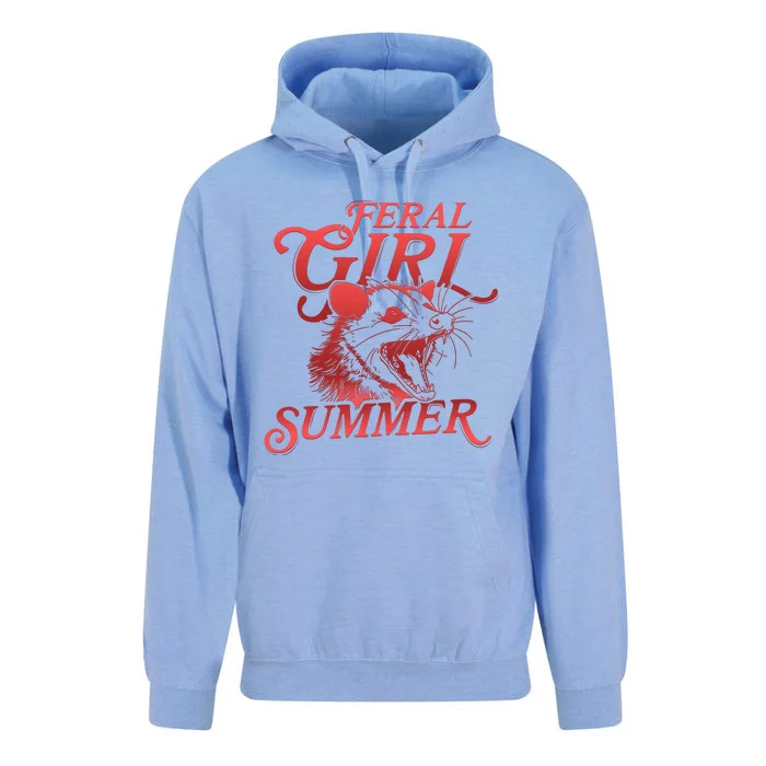 Funny Feral Girl Summer Opossum Unisex Surf Hoodie