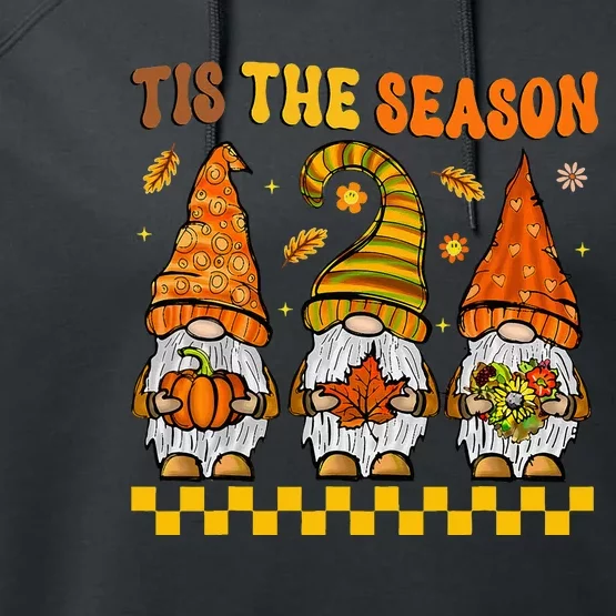 Festive Fall Gnomes Celebrate Thanksgiving with Style Performance Fleece Hoodie