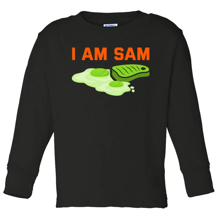 Funny Fried Green Ham And Eggs Days I Am Sam Toddler Long Sleeve Shirt