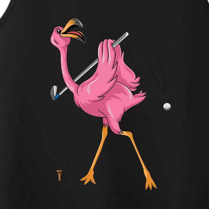 Funny Flamingo Golfing Flamingo Golf Flamingo Playing Golf Performance Tank