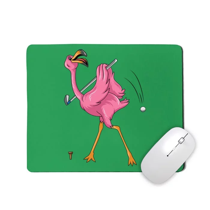 Funny Flamingo Golfing Flamingo Golf Flamingo Playing Golf Mousepad