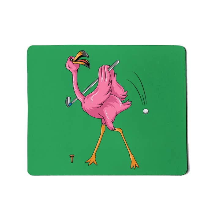 Funny Flamingo Golfing Flamingo Golf Flamingo Playing Golf Mousepad