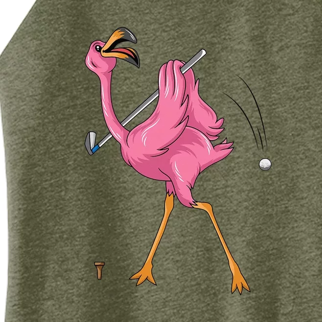 Funny Flamingo Golfing Flamingo Golf Flamingo Playing Golf Women’s Perfect Tri Rocker Tank