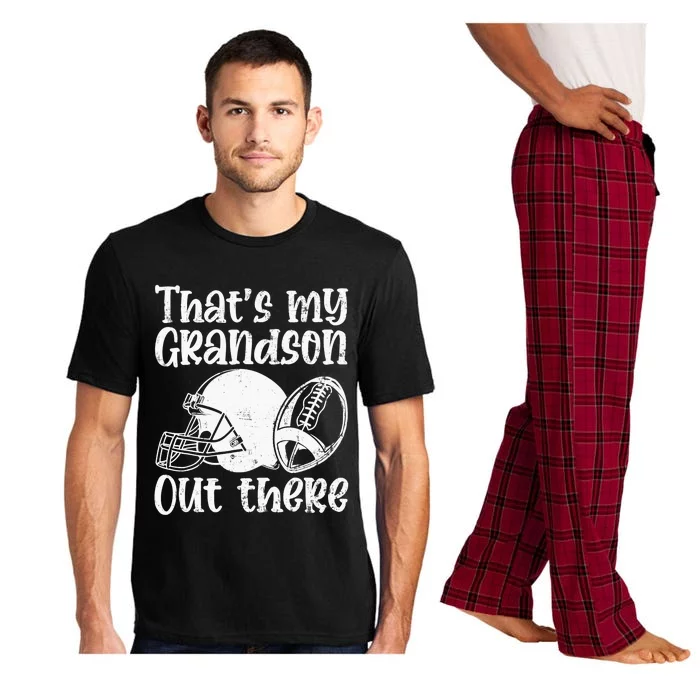 Funny Football Grandma Grandpa That's My Grandson Out There Pajama Set