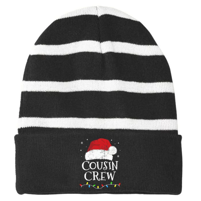 Festive Family Gathering with Santa Claus Hat for Christmas Striped Beanie with Solid Band