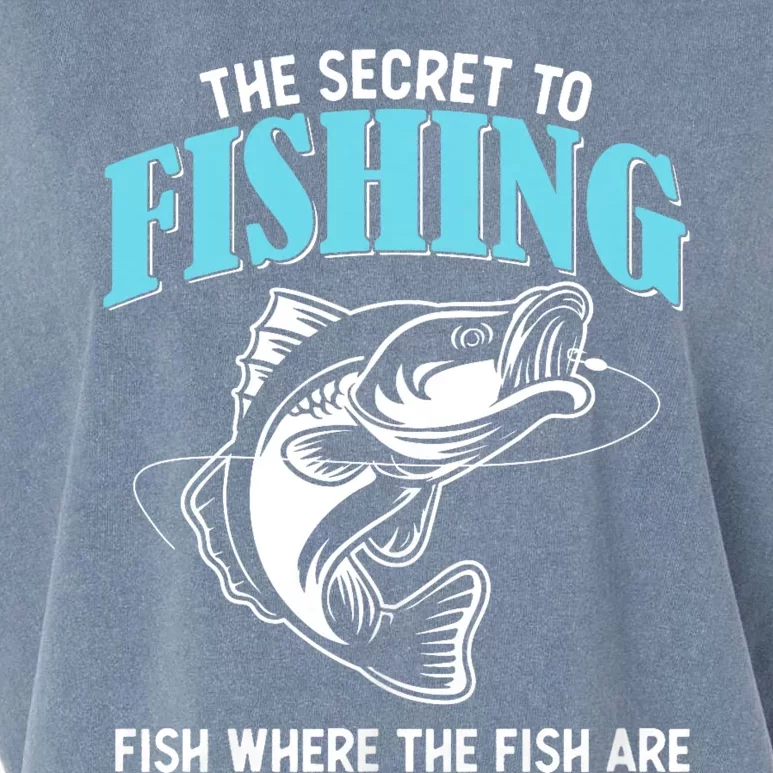 Funny Fishing Gag Secret To Fishing Fish Where The Fish Are Garment-Dyed Women's Muscle Tee