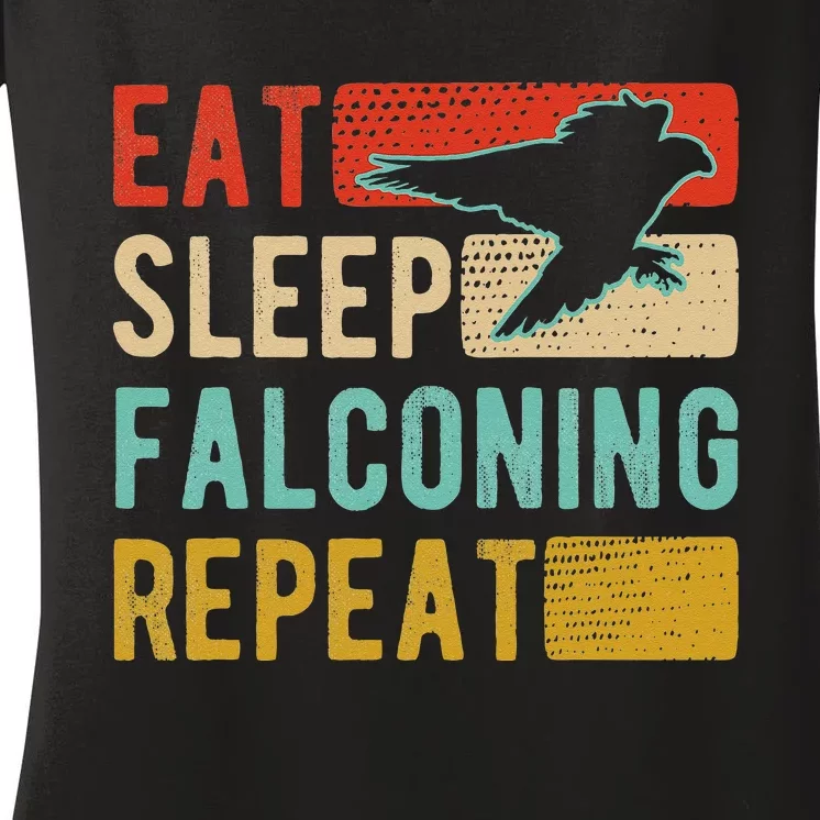 Falconry Falcon Hawk Clothes Peregrine Falcon Women's V-Neck T-Shirt