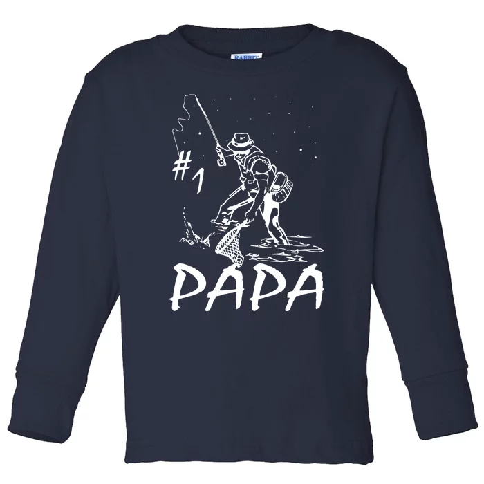 For Fisherman Husband Boyfriend Dad Grandpa Father Toddler Long Sleeve Shirt