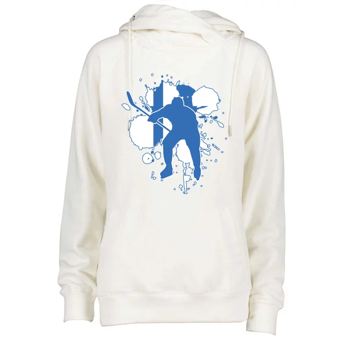 Finland Flag Hockey Player Finnish Ice Hockey Meaningful Gift Womens Funnel Neck Pullover Hood