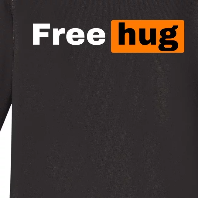 Funny Free Hug Logo Meme Baby Long Sleeve Bodysuit