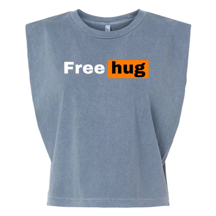 Funny Free Hug Logo Meme Garment-Dyed Women's Muscle Tee