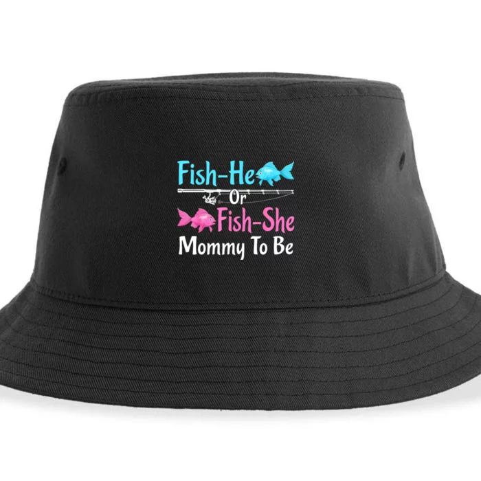 Funny Fish He Or Fishs He Mommy To Be Gender Reveal Baby Shower Gift Sustainable Bucket Hat