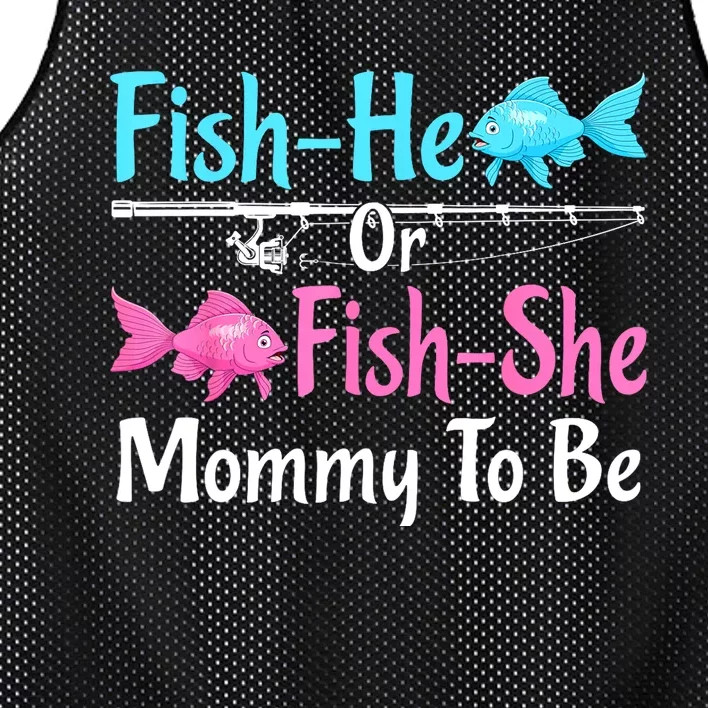 Funny Fish He Or Fishs He Mommy To Be Gender Reveal Baby Shower Gift Mesh Reversible Basketball Jersey Tank