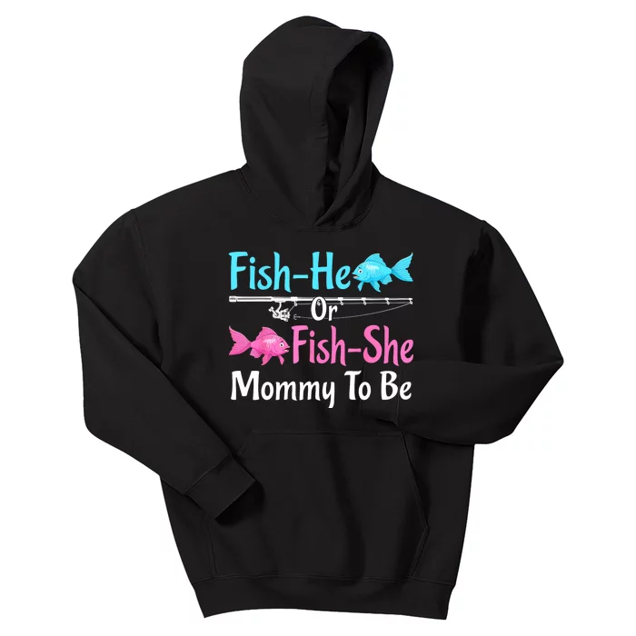 Funny Fish He Or Fishs He Mommy To Be Gender Reveal Baby Shower Gift Kids Hoodie