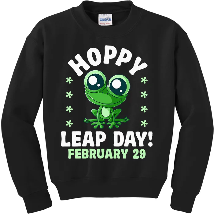 Funny Frog Hoppy Leap Day February 29 Birthday Leap Year Kids Sweatshirt