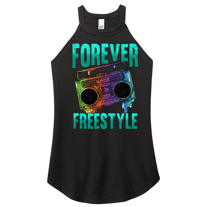 Forever Freestyle Hip Hop Old School Boombox Women’s Perfect Tri Rocker Tank