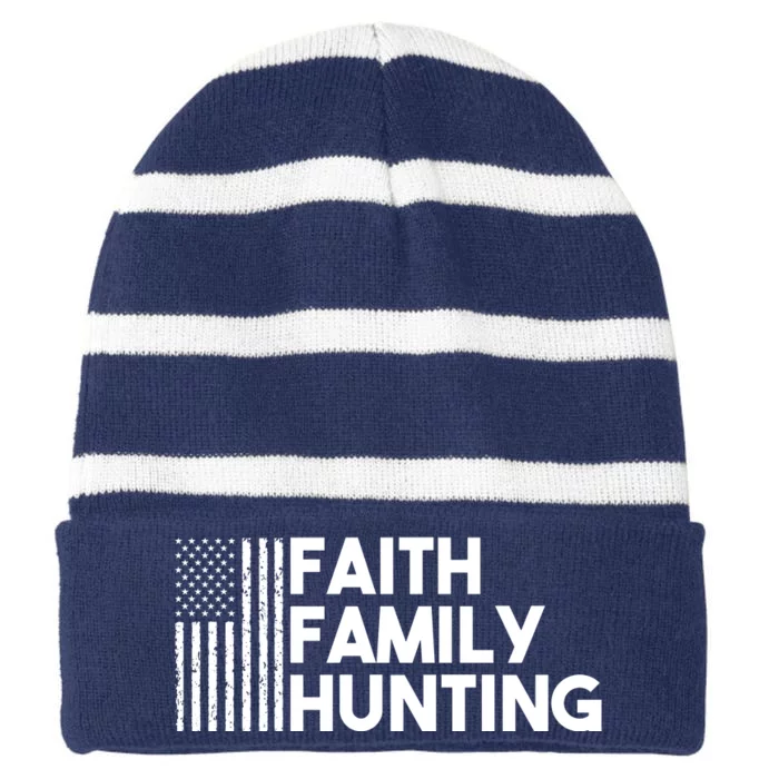 Faith Family Hunting Striped Beanie with Solid Band