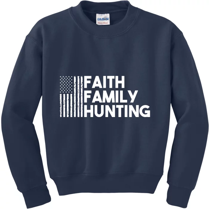 Faith Family Hunting Kids Sweatshirt