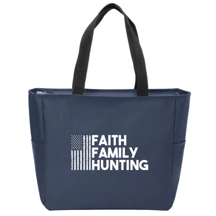 Faith Family Hunting Zip Tote Bag