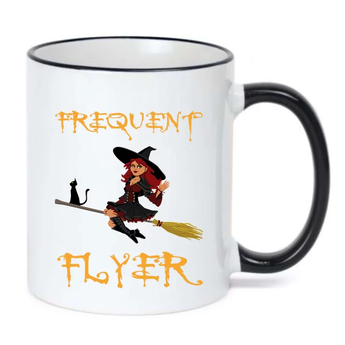 Frequent Flyer Halloween Witch Luxury Nomad World Travel Black Color Changing Mug