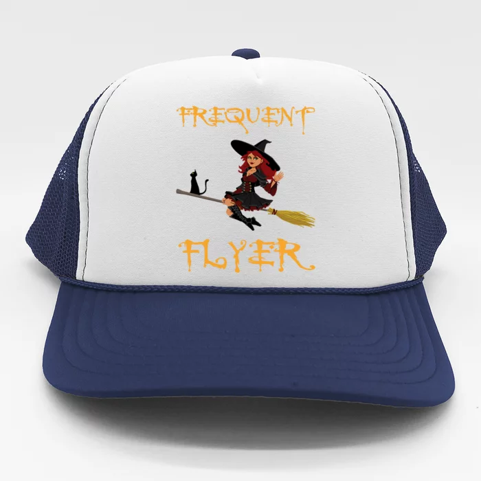 Frequent Flyer Halloween Witch Luxury Nomad World Travel Trucker Hat