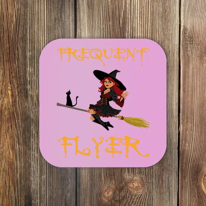 Frequent Flyer Halloween Witch Luxury Nomad World Travel Coaster