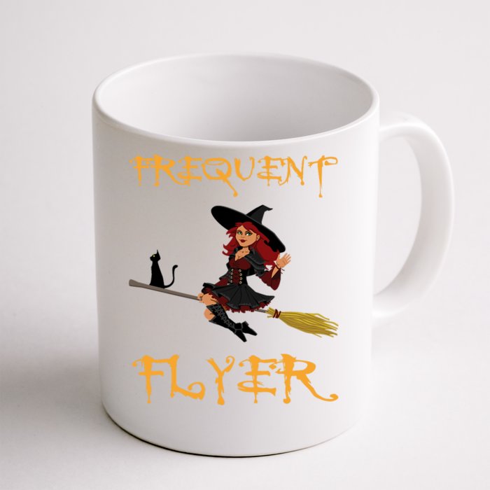 Frequent Flyer Halloween Witch Luxury Nomad World Travel Front & Back Coffee Mug