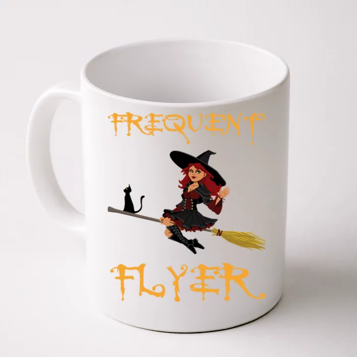 Frequent Flyer Halloween Witch Luxury Nomad World Travel Front & Back Coffee Mug