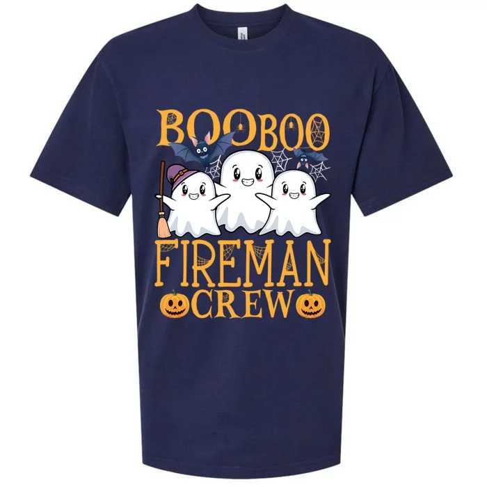 Firefighter Fire Halloween Job Halloween Crew Fire Gift Sueded Cloud Jersey T-Shirt