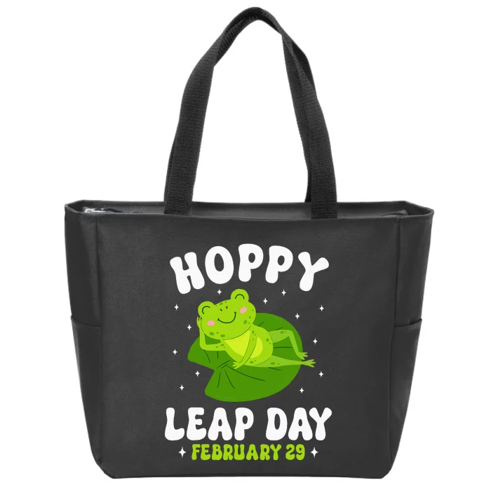 Funny Frog Hoppy Leap Day February 29 Birthday Leap Year Zip Tote Bag