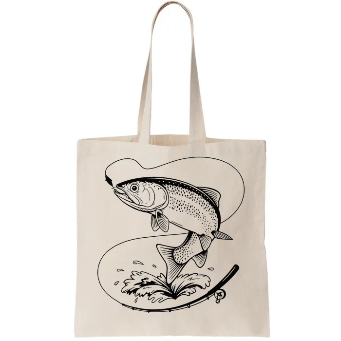 Fishy Fish Hunting Fishing Rods Reels Reeling Fisherman Tote Bag