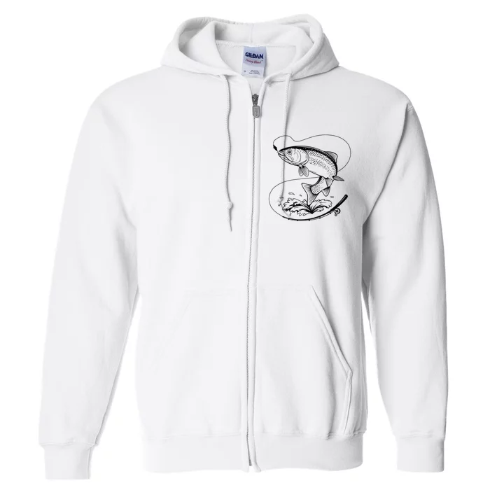 Fishy Fish Hunting Fishing Rods Reels Reeling Fisherman Full Zip Hoodie