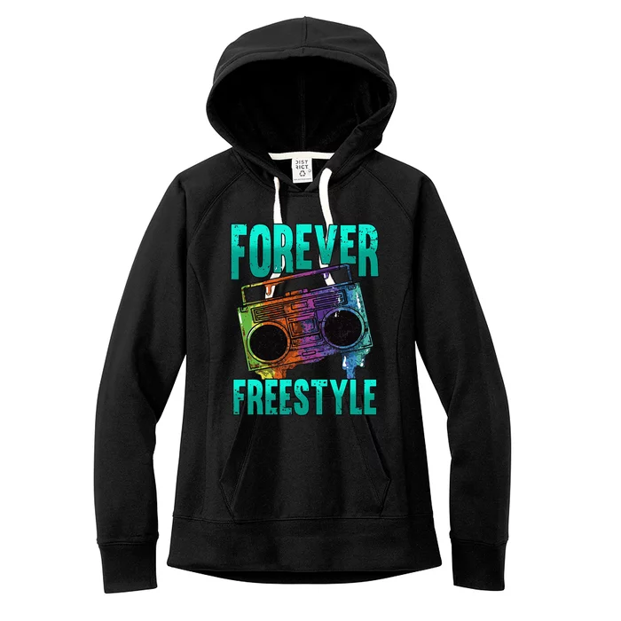 Forever Freestyle Hip Hop Old School Boombox Women's Fleece Hoodie