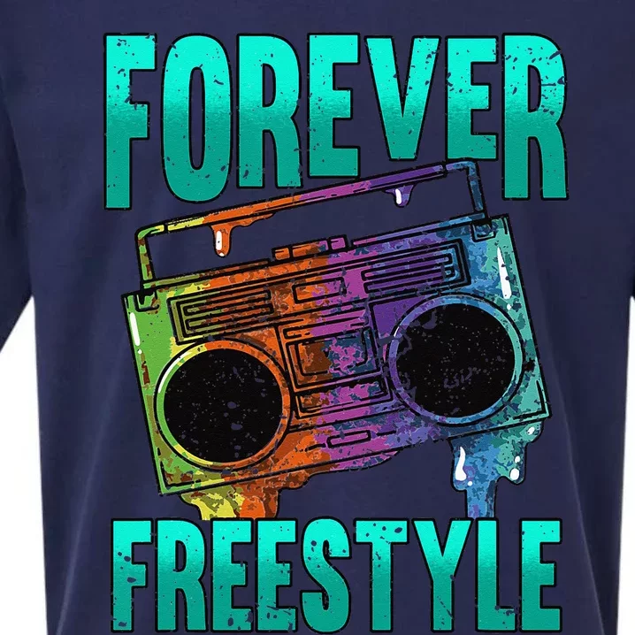 Forever Freestyle Hip Hop Old School Boombox Sueded Cloud Jersey T-Shirt