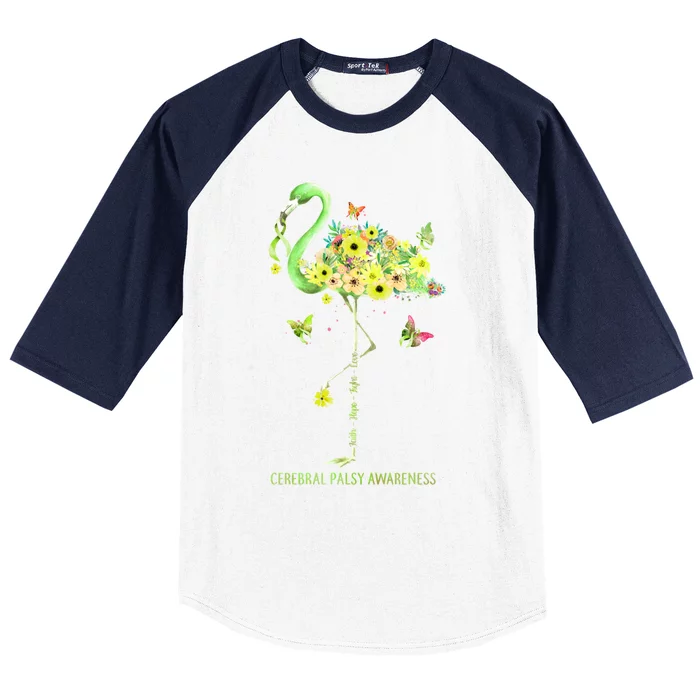 Flamingo Faith Hope Fight Cure Cerebral Palsy Awareness Gift Baseball Sleeve Shirt