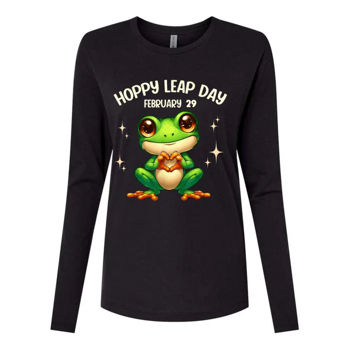 Funny Frog Hoppy Leap Day February 29 Hoppy Leap Day Womens Cotton Relaxed Long Sleeve T-Shirt