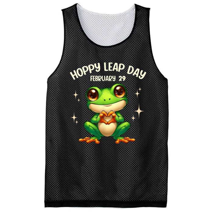 Funny Frog Hoppy Leap Day February 29 Hoppy Leap Day Mesh Reversible Basketball Jersey Tank