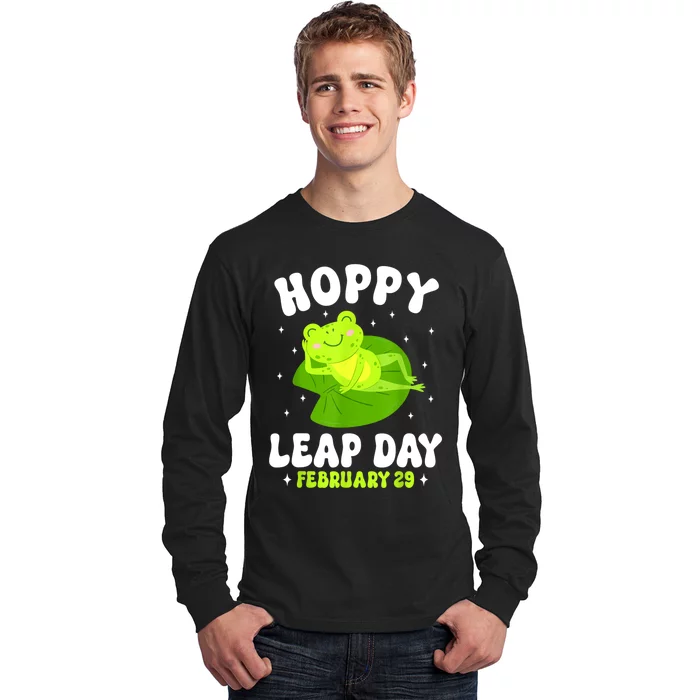 Funny Frog Hoppy Leap Day February 29 Birthday Leap Year Long Sleeve Shirt