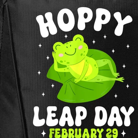 Funny Frog Hoppy Leap Day February 29 Birthday Leap Year City Backpack