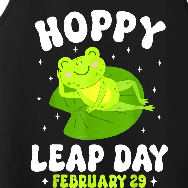 Funny Frog Hoppy Leap Day February 29 Birthday Leap Year Performance Tank