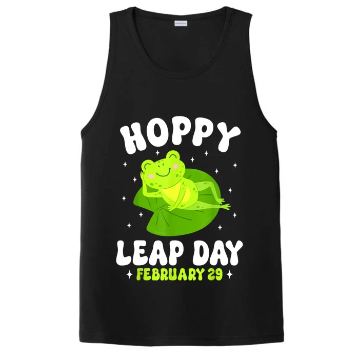 Funny Frog Hoppy Leap Day February 29 Birthday Leap Year Performance Tank