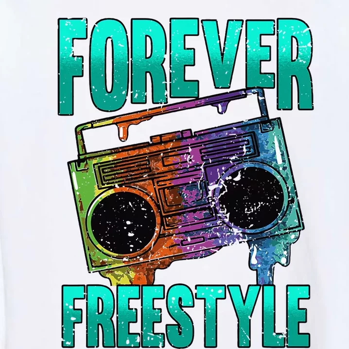 Forever Freestyle Hip Hop Old School Boombox Garment-Dyed Sweatshirt